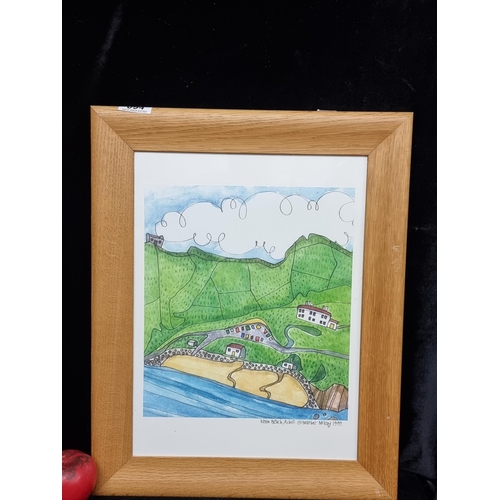 94 - A colourful and bright hand signed print titled 'Keem Beach, Achill' by Dublin based illustrator Hea... 