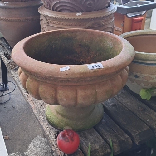 893 - A delightful Large terracotta Garden Urn featuring traditional style with a robust form and classic ... 