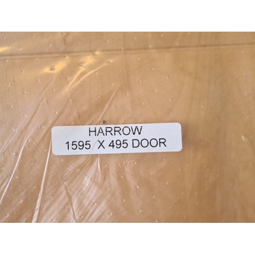 894 - Five Harrow wooden door panels , measuring approximately 1595 x 495 mm each, wrapped and ready for i... 