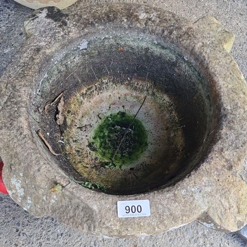 900 - Star Lot : An antique large sand  stone garden planter with lovely  patina and rustic charm.