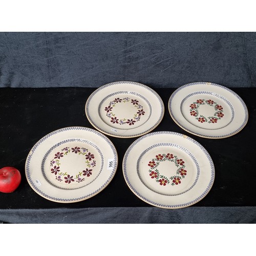 995 - A selection of Nicholas Mosse ceramics including four large dinner plates along with a Nicholas Moss... 