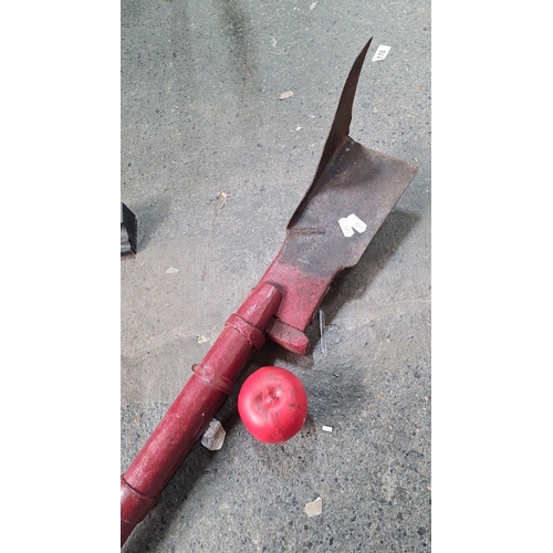 946 - An antique turf spade with original wooden handle. Fabulous piece of Irish Country life.