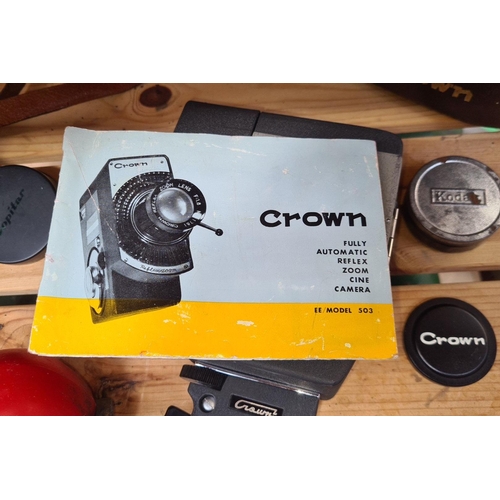 967 - A Crown EE Model 503 fully automatic reflex zoom cine camera, with original packaging and accessorie... 