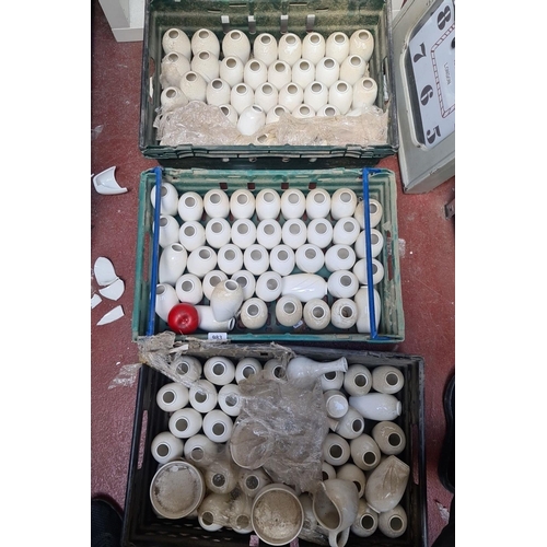 983 - Three crates comprising of hospitality ceramic ware including bud vases and milk jugs. All commercia... 