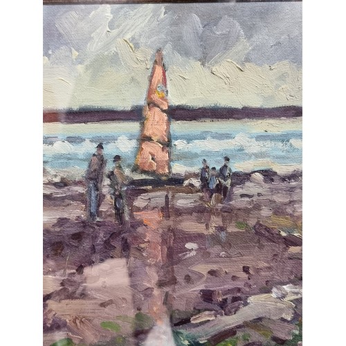 62 - Star Lot: Robert T. Killen (RUA) A fabulous oil on board painting by Robert T. Killen. Titled 'Beach... 