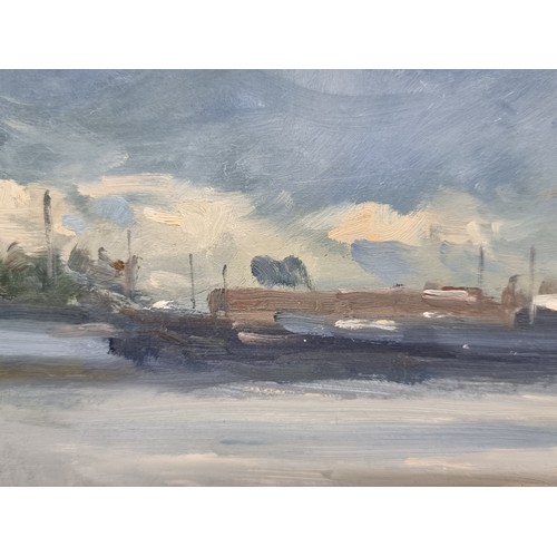 117 - Star Lot: An original Norman Teeling (b.1944) oil on board painting titled 'Baldoyle Estuary'. Featu... 