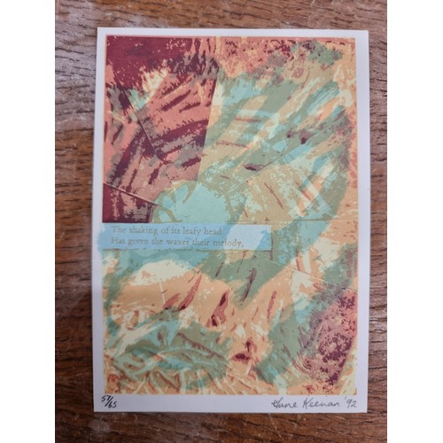 138 - Star Lot : Ten interesting limited edition postcards. Features etchings and illustrated colour desig... 