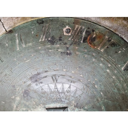 921 - Super Star Lot: A Mid 18th century sundial By John Alment Dublin, active 1740-1787  Opticial and ins... 