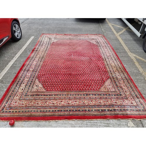 920 - Super Star Lot : A Very large magnificent hand made floor rug. Featuring ornate detailing and square... 