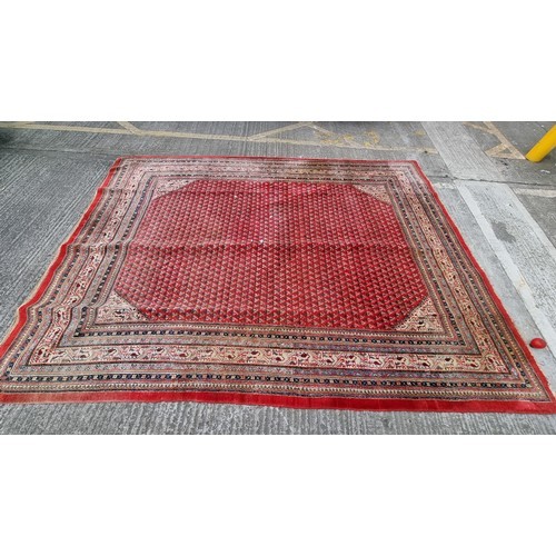 920 - Super Star Lot : A Very large magnificent hand made floor rug. Featuring ornate detailing and square... 