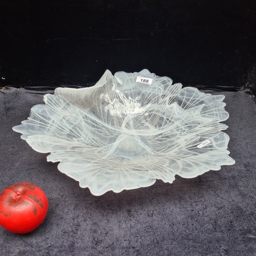 188 - A striking large art glass Lalique style bowl. This would be a stunning centre piece.