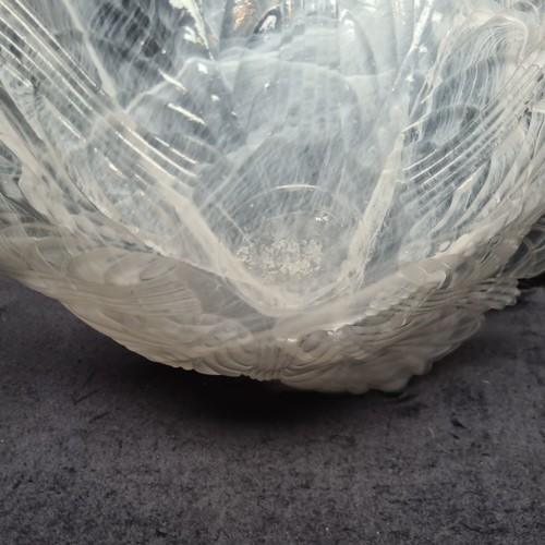 188 - A striking large art glass Lalique style bowl. This would be a stunning centre piece.