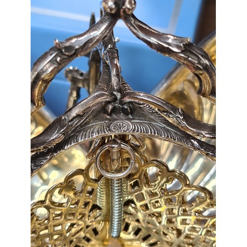 992 - Star Lot: A late Victorian silver plated EPNS triple wing muffin warmer. A very impressive centre pi... 