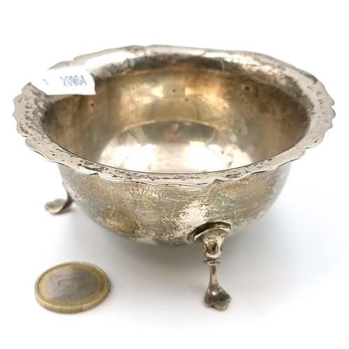 41 - A pretty silver hallmarked London (date mark indistinct) BonBon dish with attractive scallop rim wit... 