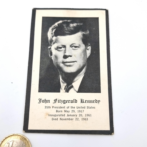 49 - An original  memorial card of John Fitzgerald Kennedy - 35th President of the United States. Item in... 