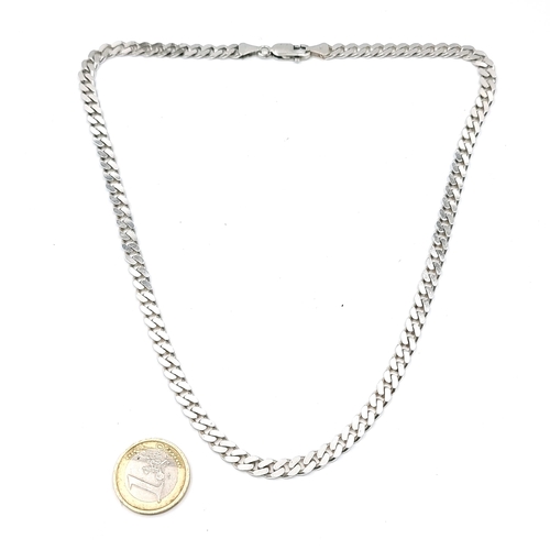 53 - A unisex sterling silver chain necklace. Length - 46 cms. Weight - 36.7 grams.