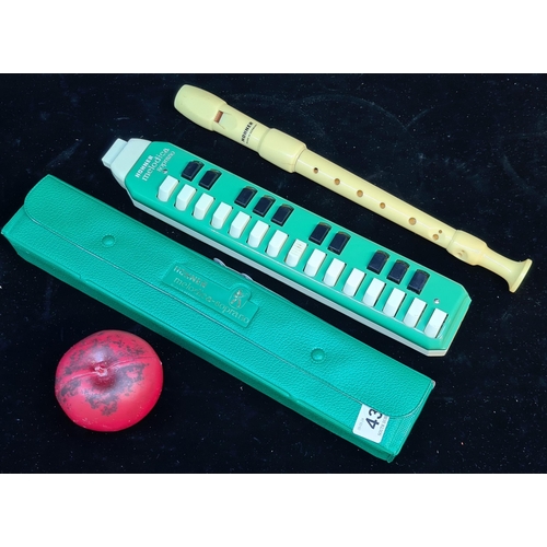 A vintage 1970's Hohner Melodica Soprano house in original green