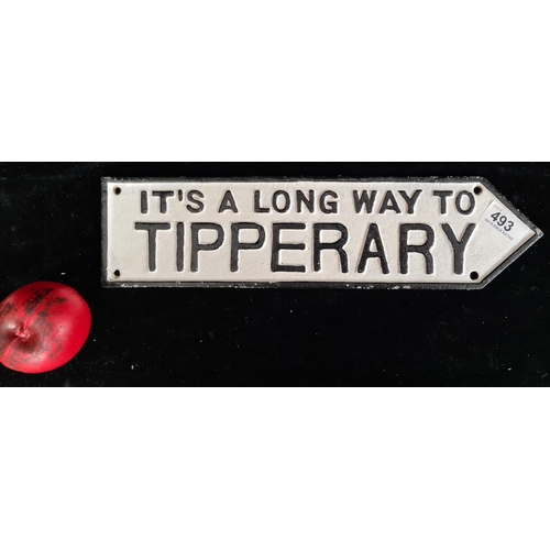 493 - A cast metal Tipperary finger pointer sign.