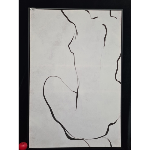 120 - A super large print on canvas featuring an abstract nude figure. From a high end interior design and... 