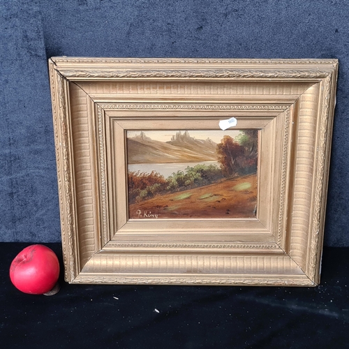 133 - A gorgeous late 19th century oil on board painting. Features a a serene American landscape scene. Si... 