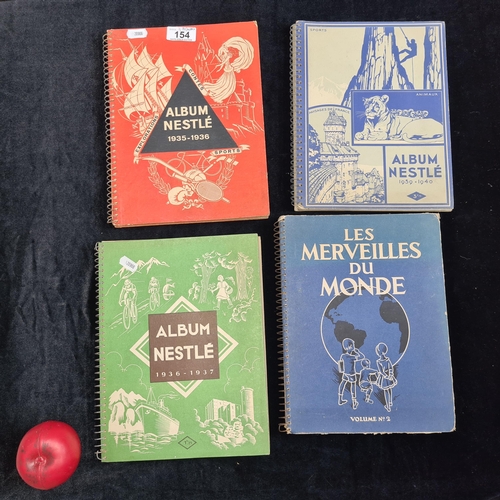 154 - Four captivating French vintage sports / exploration  albums ranging from mid 1930's to 1940. A love... 