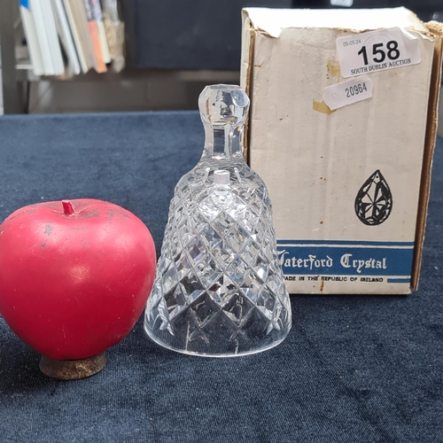 158 - A vintage hand made in Ireland Waterford Crystal bell. In original box, good condition with asset ma... 