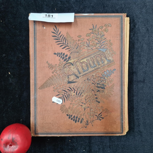 181 - A sweet antique decoupage scrapbook from the late 1890's featuring many floral and nature related im... 