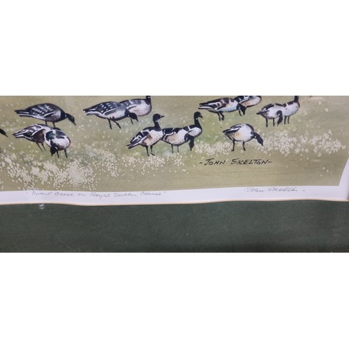 88 - A large limited edition 65 / 200  hand signed John Skelton print titled ' Brent Geese on Royal Dubli... 