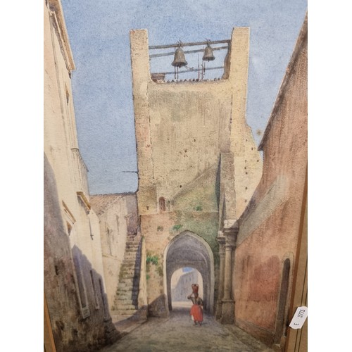 95 - A super Italian / Mediterranean watercolour on paper painting. Features a 19th century scene with co... 