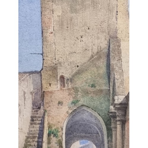 95 - A super Italian / Mediterranean watercolour on paper painting. Features a 19th century scene with co... 