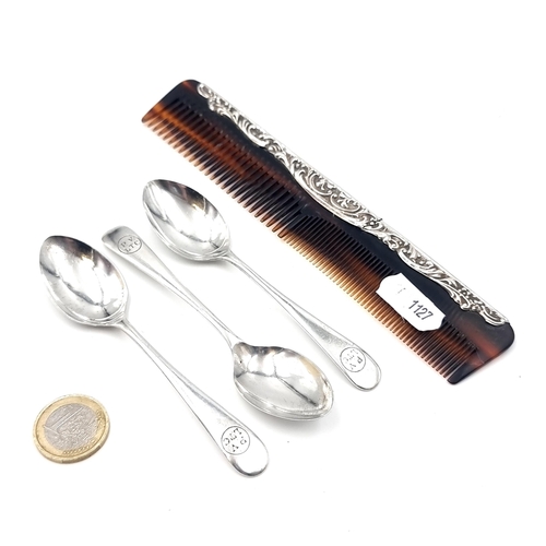 29 - A collection of items consisting of a hair brush set with a sterling silver mount, hallmarked Birmin... 