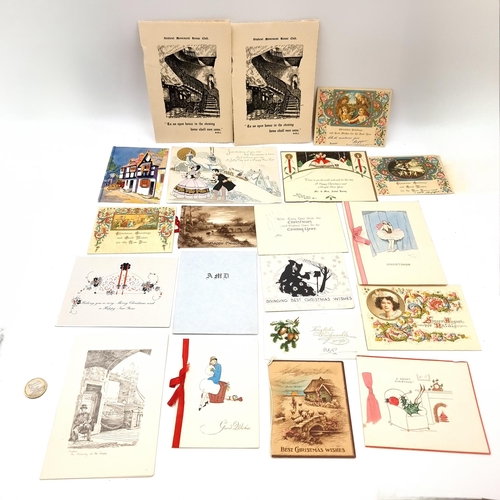 33 - An interesting collection of vintage Christmas cards. Some with written correspondence. Most in colo... 