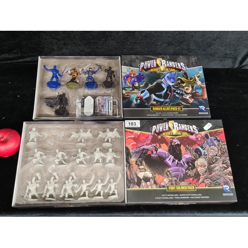 103 - Two boxes of Saban's Power Rangers Heroes of the Grid. One Foot Soldier Pack along with one Ranger A... 