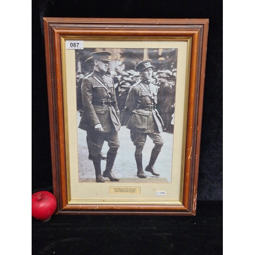 87 - A vintage print of a historic 1922 Irish photograph with Michael Collins and Richard Mulcahy at the ... 