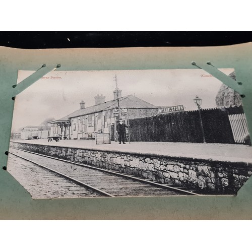 122 - A fantastic postcard album approx. 50% filled of Irish postcards featuring landmarks and people base... 