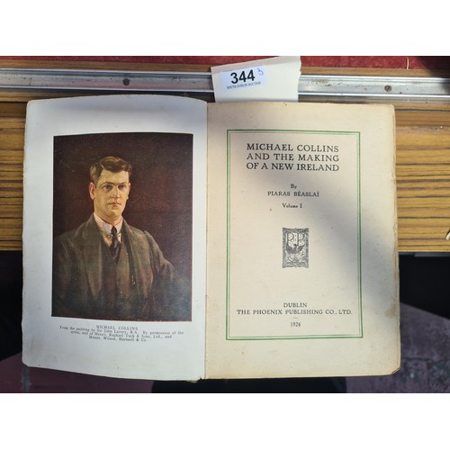 344 - Star lot: Two fabulous books of Vol. I and Vol. II of Michael Collins and the Making of a New Irelan... 