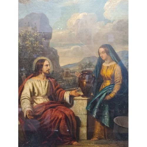 98 - Star Lot: A large fabulous Flemish school 19th century oil on canvas painting. Features Jesus and th... 