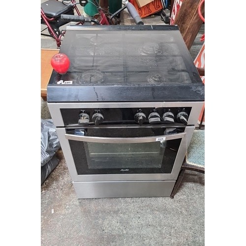 369 - Star lot : A Sauter branded oven with four ring gas hob. Model SCG1010X. This appears to be barely u... 