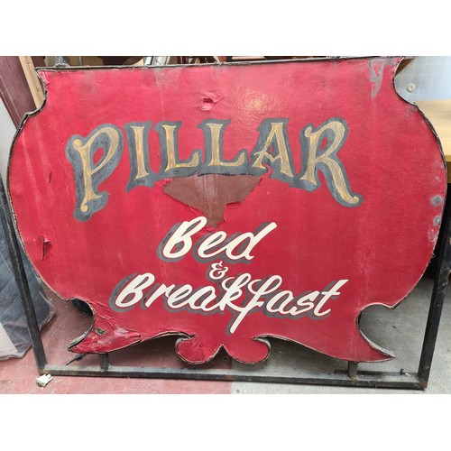 999 - An Antique cast metal bed and breakfast sign with a heavy duty wall bracket. Could repaint the sign ... 