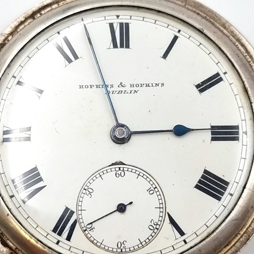 16 - A very nice sterling silver hallmarked London hunter pocket watch. Watch with white enamel face and ... 