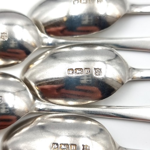 935 - A super set of six antique silver spoons with Sheffield hallmarks dating to 1913. In original blue v... 