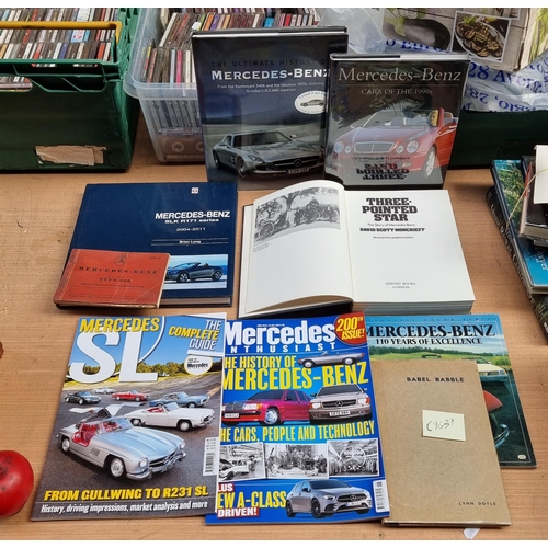 434 - A box of eight vintage books and publications all on Mercedes Benz. Ideal for racing enthusiasts.