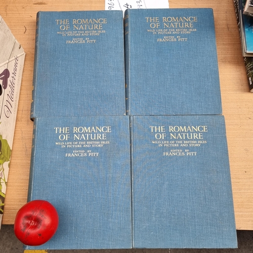 436 - The complete four volume set of The Romance of Nature dating to 1936 with colour plates. Similar set... 