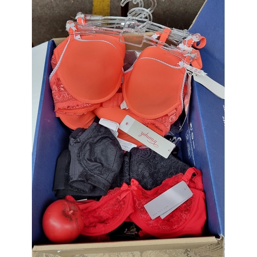 458 - A box containing nine brand new ladies bras, all with tags including brands Espirit and Heidi Klum. ... 