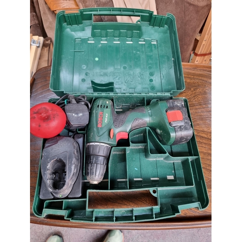 480 - An excellent Bosch PSR 14.4 cordless drill in original hard shell carry case. Includes battery and c... 