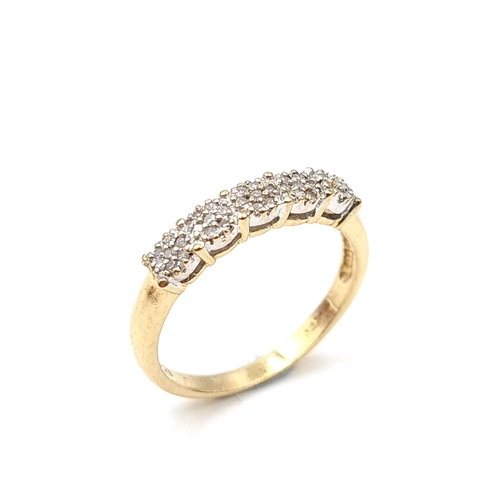 11 - Star Lot : A most attractive 18 carat gold (750) diamond set half eternity ring. Ring size - O. Weig... 