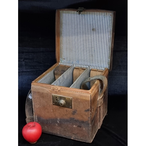 142 - An antique 1890s shotgun ammunition hunting leather case.