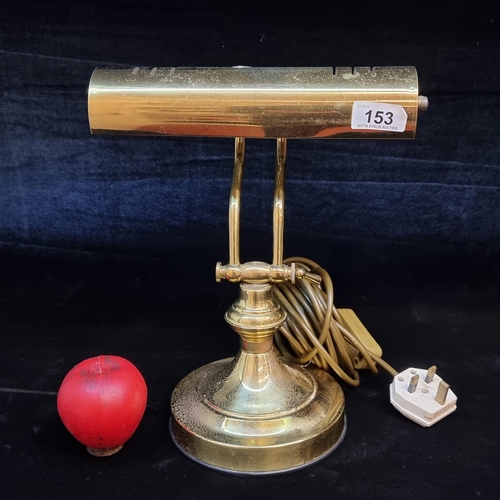 153 - A handsome vintage style Catalina branded brass bankers lamp.