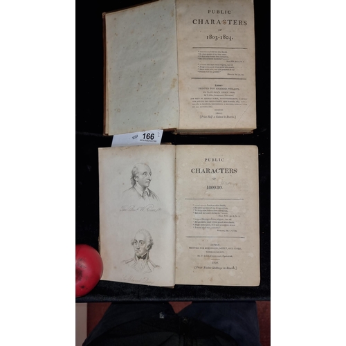 166 - Star Lot: Two antique hardback books of 'Public Characters' of 1803-1804 & 1808-1809. Both published... 