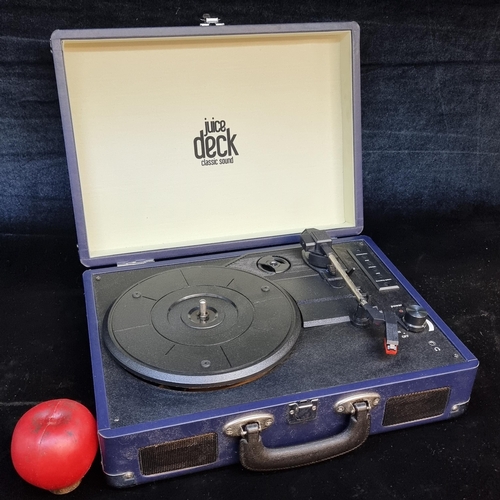 177 - A high quality portable Juice Deck Suitcase Vinyl Record Player with Built-in Speakers. (looks very ... 